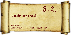 Butár Kristóf névjegykártya